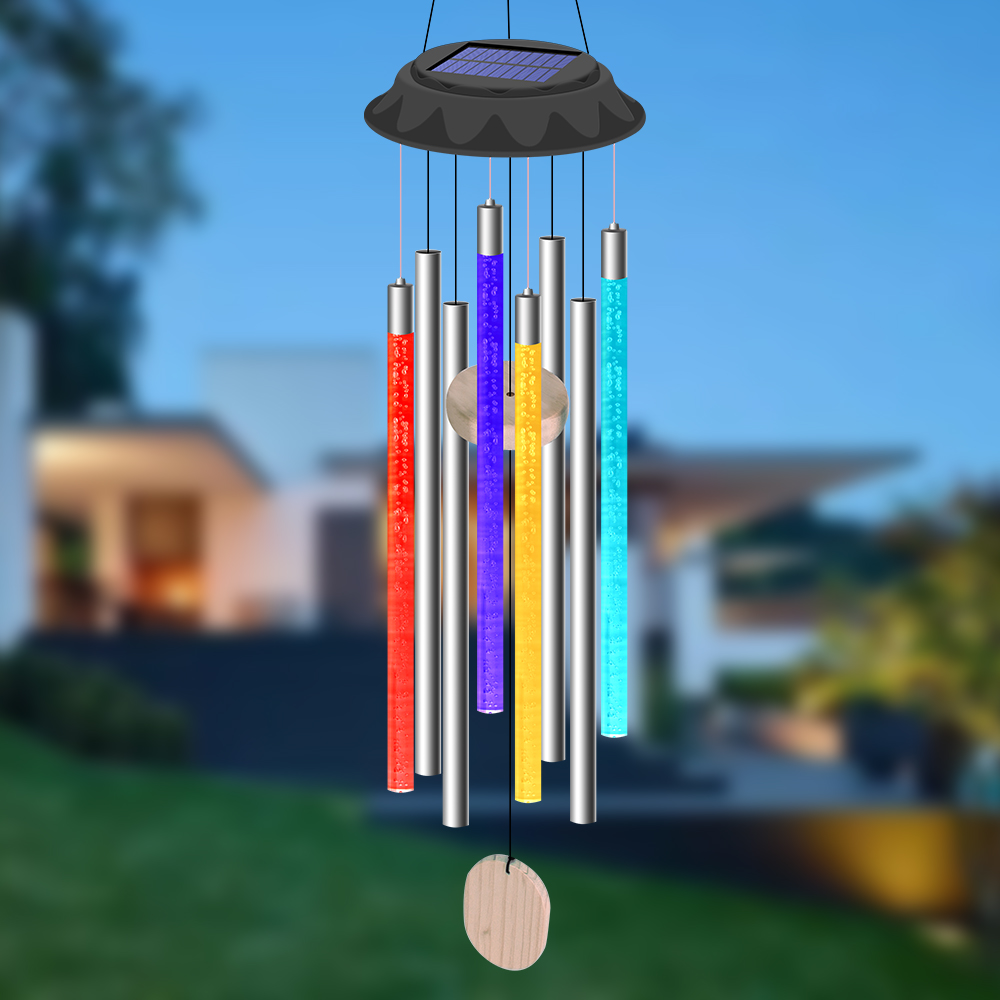 Wind Chime Tubular - ضوء الرياح الشمسية أدى الرنين ،