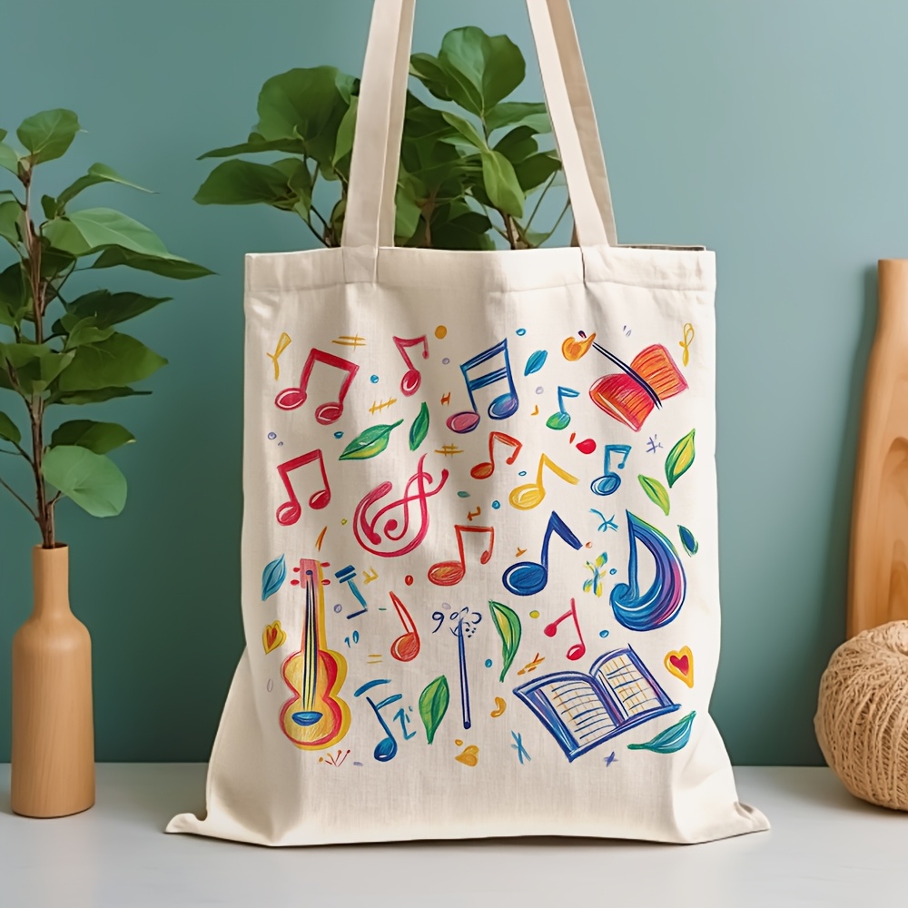 Musical Instrument Shop - حقيبة قماشية مطبوعة بتصميم آلات موسيقية