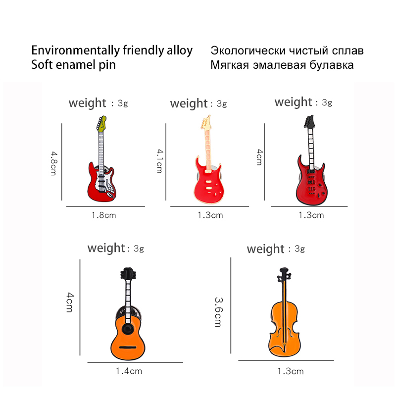 دبابيس مخصصة باس الغيتار دبابي - مراجعة Musical Instrument Symbols وسعره