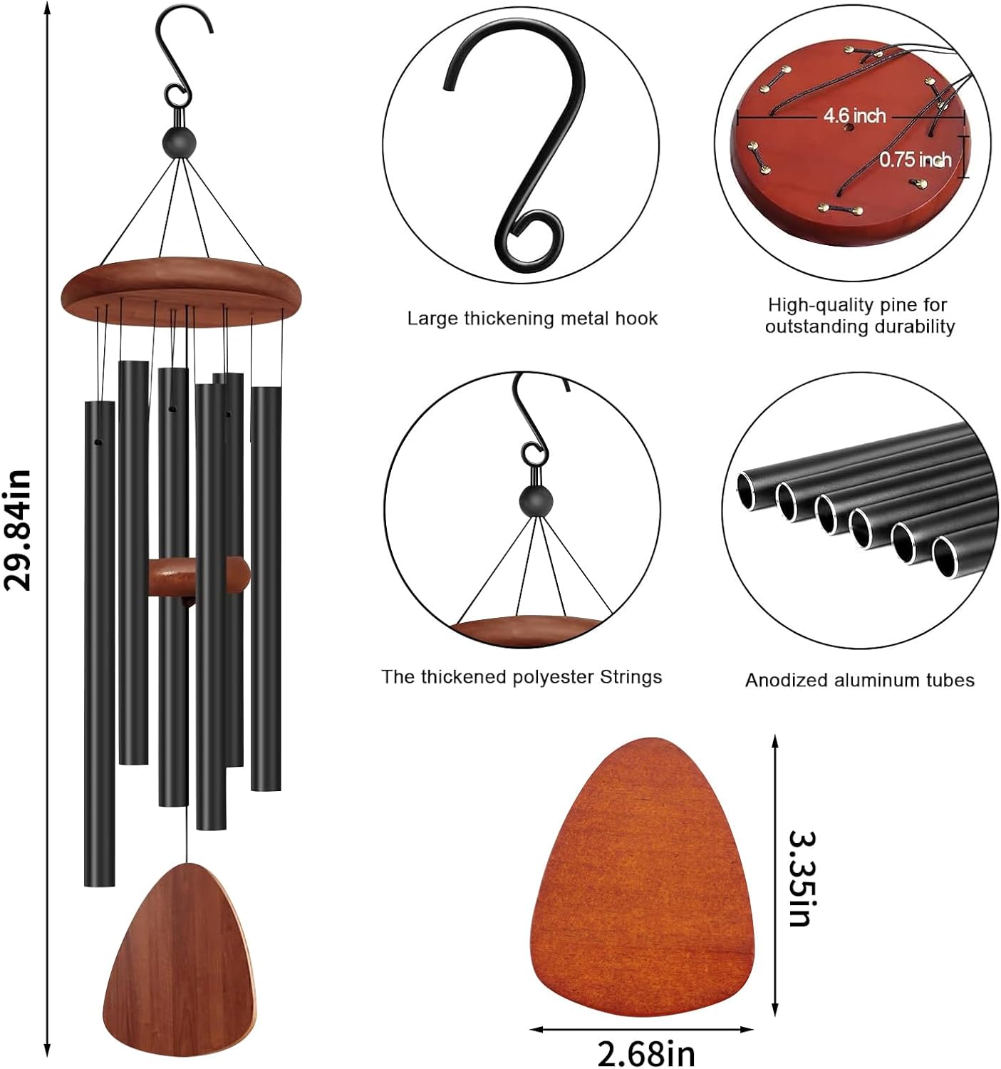 أجراس رياح خارجية بطول 28 بوصة - مراجعة Wind Chime Tubular وسعره