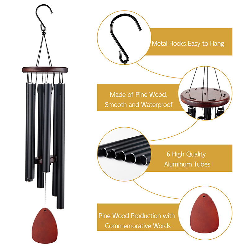 جرس رياح من الألومنيوم بطول 26 - مراجعة Wind Chime Tubular وسعره