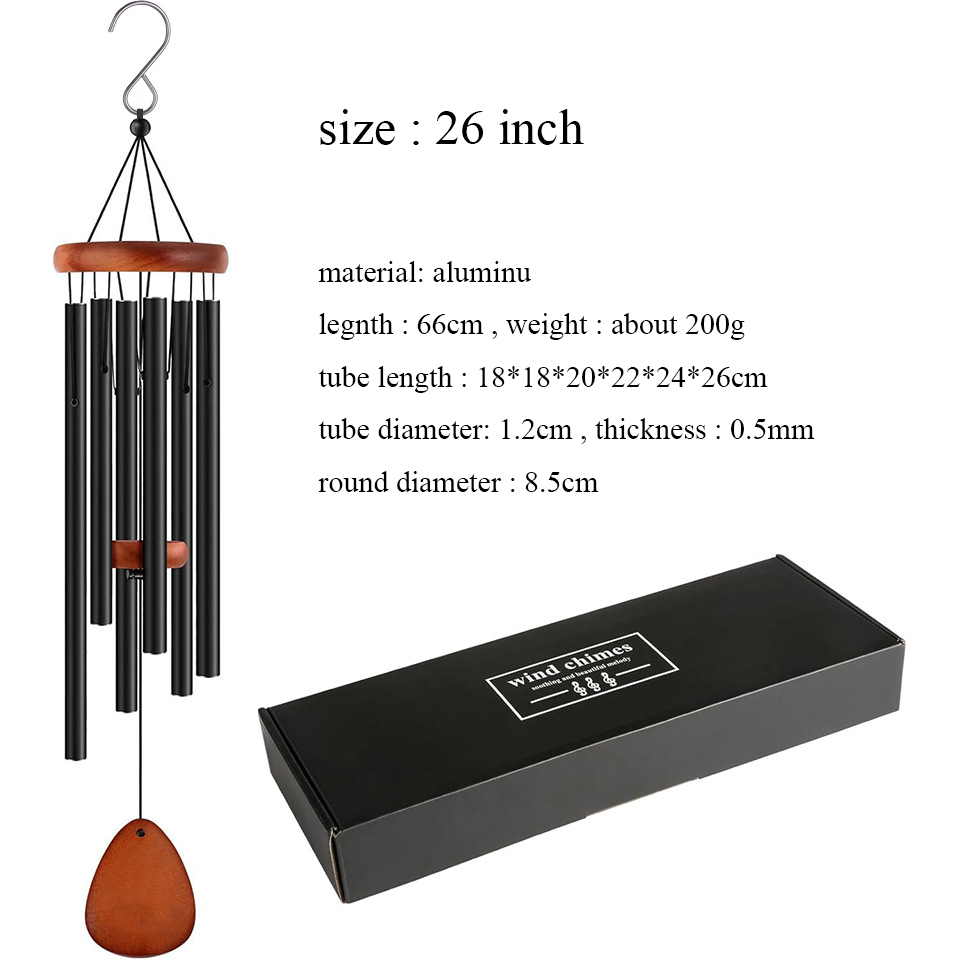 جرس رياح من الألومنيوم بطول 26 - مراجعة Wind Chime Tubular وسعره