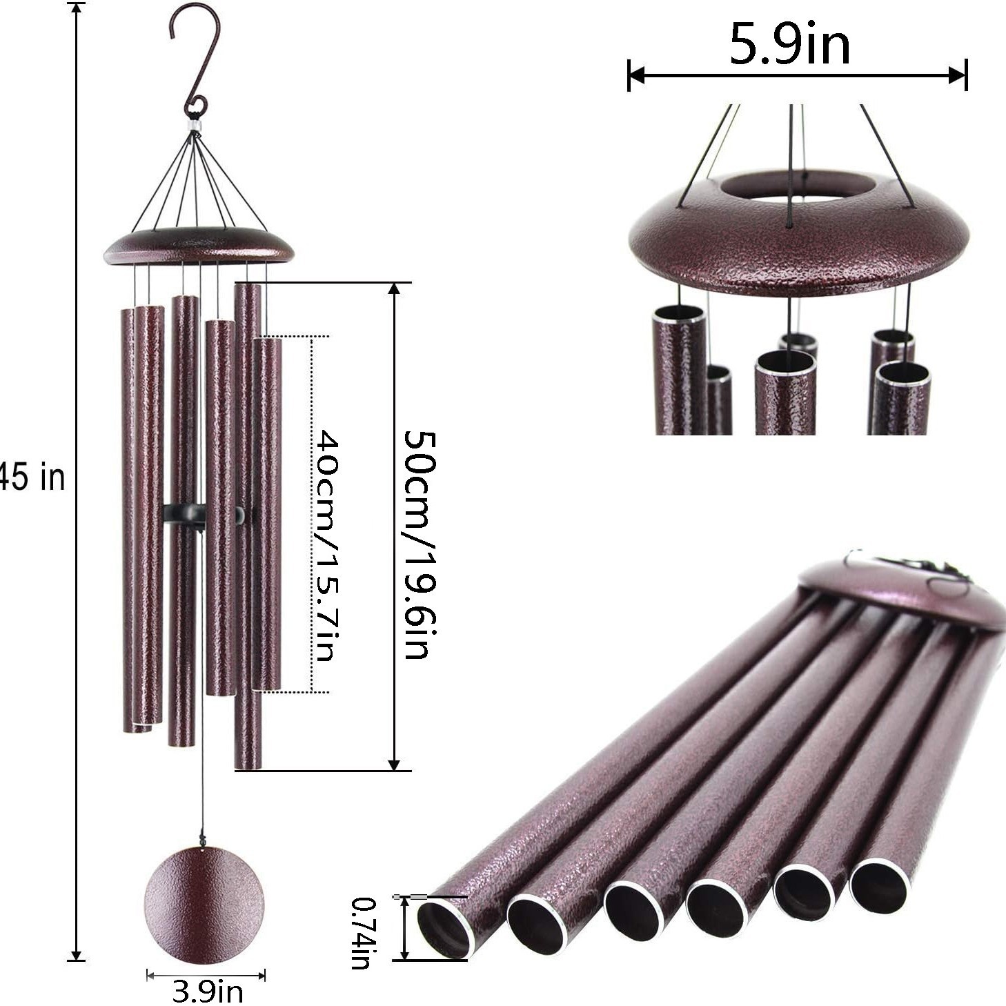 45 بوصة في الهواء الطلق الرياح - مراجعة Wind Chime Tubular وسعره