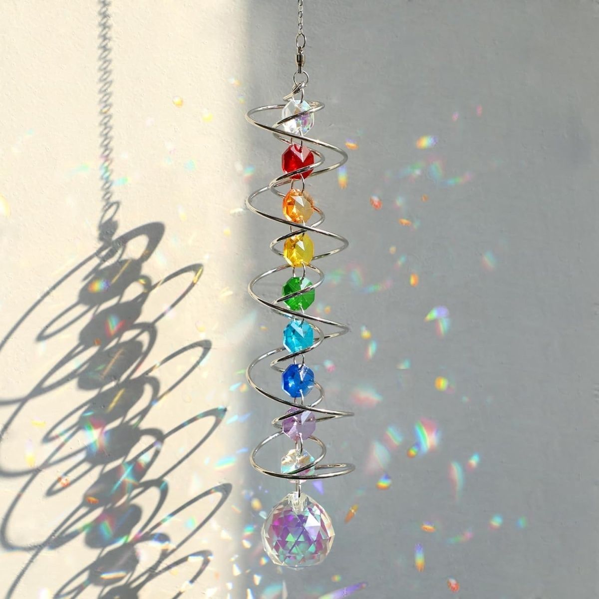 كريستال Suncatcher التحديق الك - مراجعة Wind Chime Tubular وسعره